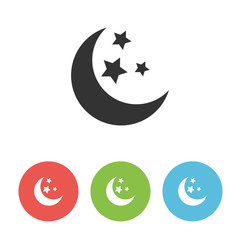 Moon and stars vector one solid flat icon
