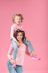 mother and daughter having fun together