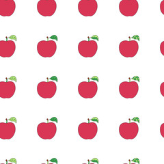 Seamless pattern with cartoon red apples.