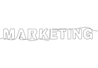 Marketing - one continuous line design style lettering