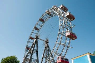 Deurstickers Ferris Wheel in the Prater in Vienna - Riesenrad © Redfox1980