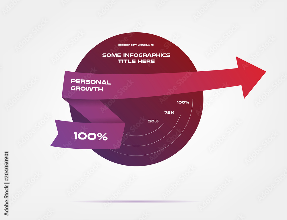 Aufkleber personal growth infographics. element of chart, graph, diagram with 5 options - parts, processes, ti