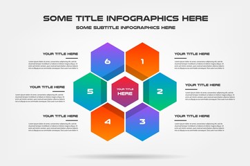 Honey infographics with icons. Element of chart, graph, diagram with 2 options - parts, processes, timeline. Vector business template for presentation, workflow layout, annual report