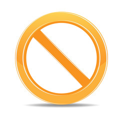 Sign ban, prohibition. No Sign. No symbol. Not Allowed isolated on white background. Vector illustration