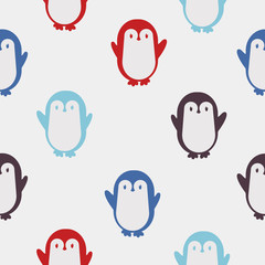 colorful Penguin vector pattern