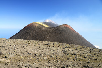 Fototapeta na wymiar Summit of Volcano Mount Etna, Sicily, Italy