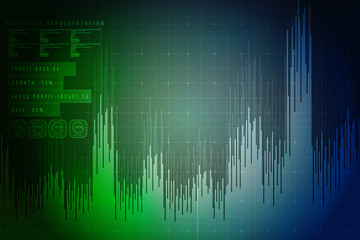 2d rendering Stock market online business concept. business Graph 