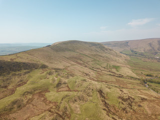 Countryside Road Hills Above Drone Aerial View Landscape Edale Peak district 