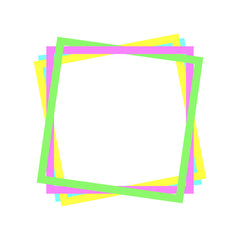 Vector soft color square frame. Abstract background. Rectangle design element copy space.