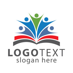 Book and people education logo vector template