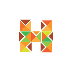 H Letter Polygon Logo Vector