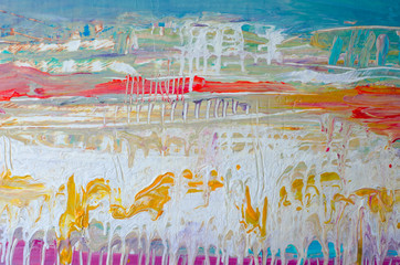 Hand drawn acrylic painting. Abstract background.Liquid acrylic
