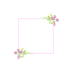 Flower frame with a watercolor. Greeting card. Basis for the designer
