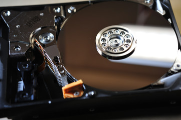 Hard drive close up