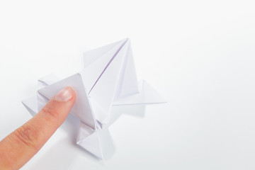 Origami papers close up