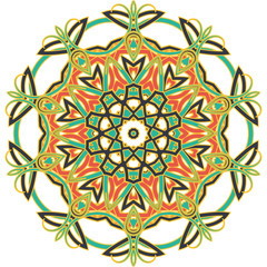 Arabic Colorful Mandala. Ethnic tribal ornaments