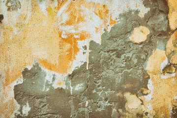 Grunge retro background of old concrete wall with detached paint