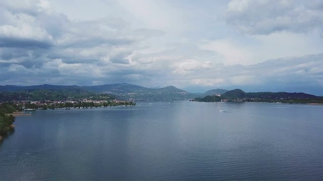 lago maggiore aerial view - maggiore lake