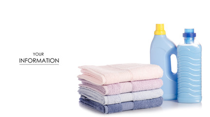 A stack of towels softener conditioner liquid laundry detergent pattern