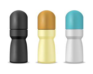 Realistic Detailed 3d Antiperspirant Set. Vector