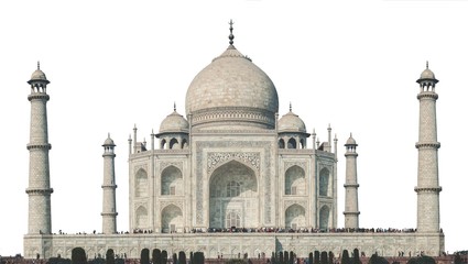 taj mahal in white background