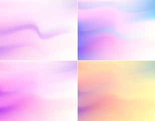 Soft and smooth lines minimalist concept pink purple color tone backgrounds set.