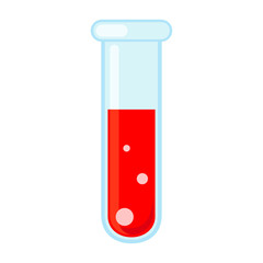 Cartoon colorful blood test tube