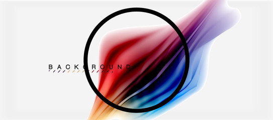 Blurred fluid colors background, abstract waves lines, vector illustration