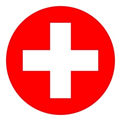 Colorful red medical cross symbol