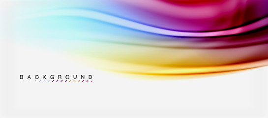 Blurred fluid colors background, abstract waves lines, vector illustration