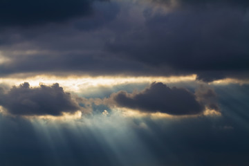 Dramatic sky with stormy clouds