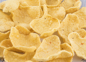 Indian Street Fried Heart Shaped Yellow Snack