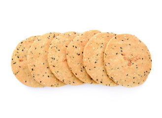 Black Sesame cookies isolated on white background