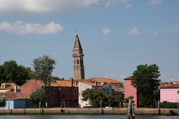 Obraz premium Burano Island Burano island with leaning bell tower