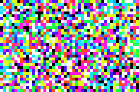 A pattern of big random messy colorful blocks created from pixelated noise.
