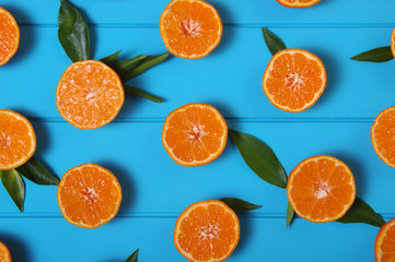 Orange on wooden background.