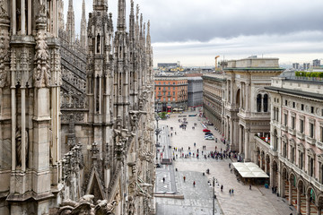 Fototapeta na wymiar View from Milan cathedral, Italy