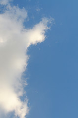 Fototapeta na wymiar soft cloud in blue sky, vertical