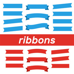 Cartoon banners and comic ribbons. Colored banner ribbon. Banner ribbon vector set