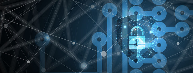 Technology security concept. Modern safety digital background