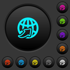 Worldwide dark push buttons with color icons