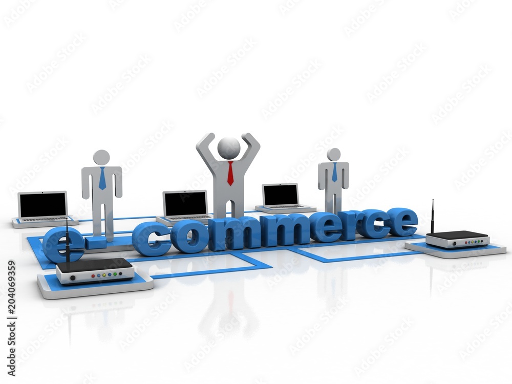 Poster 3d rendering network and internet communication concept