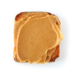 toasted bread with peanut butter