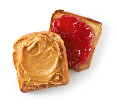 toasted bread with peanut butter and jam