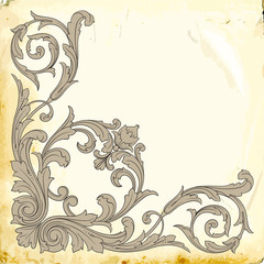Vector baroque of vintage elements for design. 