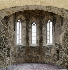 Fototapeta na wymiar Gothic windows at castle