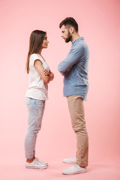 Full length portrait of an angry young couple
