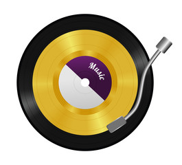 Gramophone, gold vinyl record