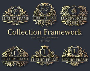 Luxury gold label collection design set