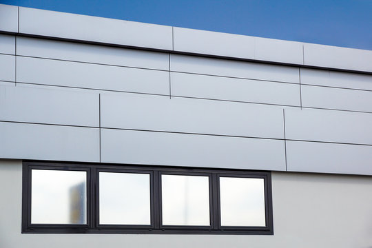 details of aluminum facade and aluminum panels